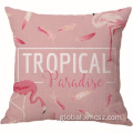 Custom Cushion Cover Custom Pink Flamingos Velvet Pillow Case Cushion Cover Factory